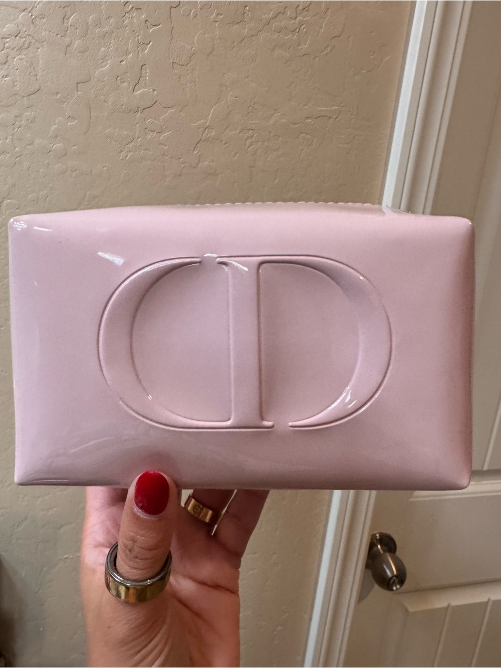 Dior Light Pink Patent CD Cosmetic Pouch